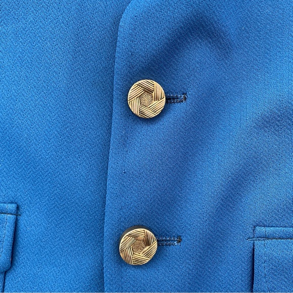 Vintage 1960s Kid Size Cobalt Blue Mod Blazer with Gold Buttons - Picture 6 of 13